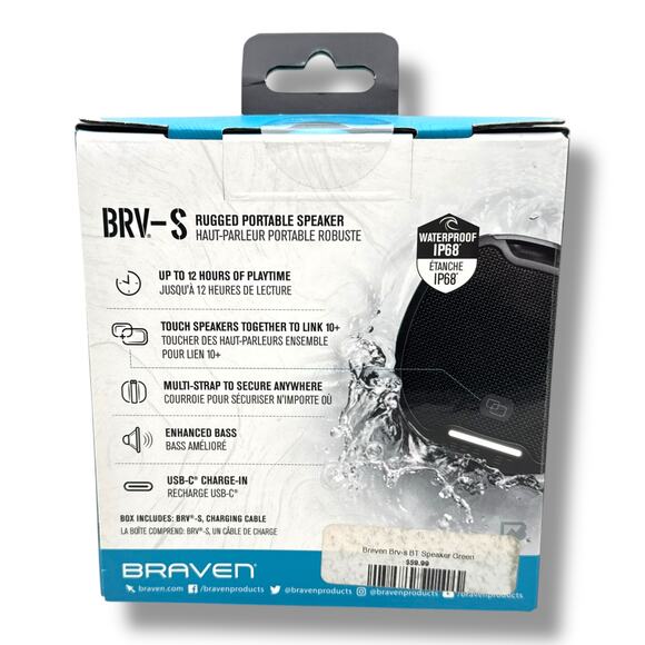 Braven BRV-S Rugged Portable Bluetooth Speaker - Green - Picture 3 of 4